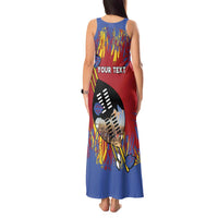 Personalized Eswatini Umhlanga Tank Maxi Dress Nguni Shield With Reed - Wonder Print Shop