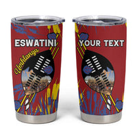 Personalized Eswatini Umhlanga Tumbler Cup Nguni Shield With Reed - Wonder Print Shop