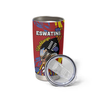 Personalized Eswatini Umhlanga Tumbler Cup Nguni Shield With Reed - Wonder Print Shop