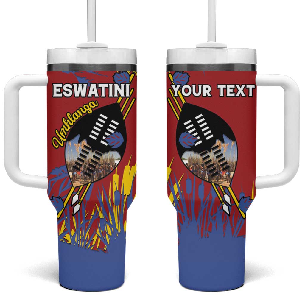 Personalized Eswatini Umhlanga Tumbler With Handle Nguni Shield With Reed - Wonder Print Shop