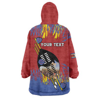Personalized Eswatini Umhlanga Wearable Blanket Hoodie Nguni Shield With Reed - Wonder Print Shop