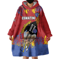 Personalized Eswatini Umhlanga Wearable Blanket Hoodie Nguni Shield With Reed - Wonder Print Shop