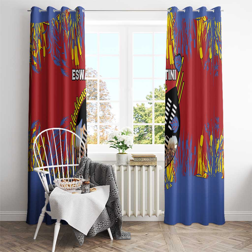 Eswatini Umhlanga Window Curtain Nguni Shield With Reed - Wonder Print Shop