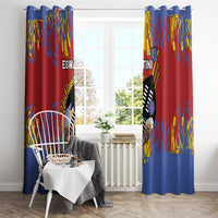 Eswatini Umhlanga Window Curtain Nguni Shield With Reed - Wonder Print Shop