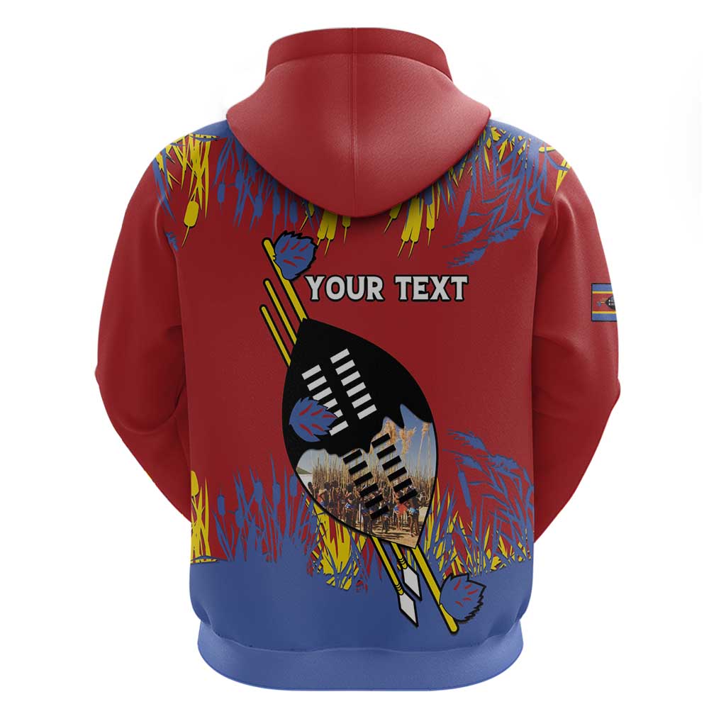 Personalized Eswatini Umhlanga Zip Hoodie Nguni Shield With Reed - Wonder Print Shop