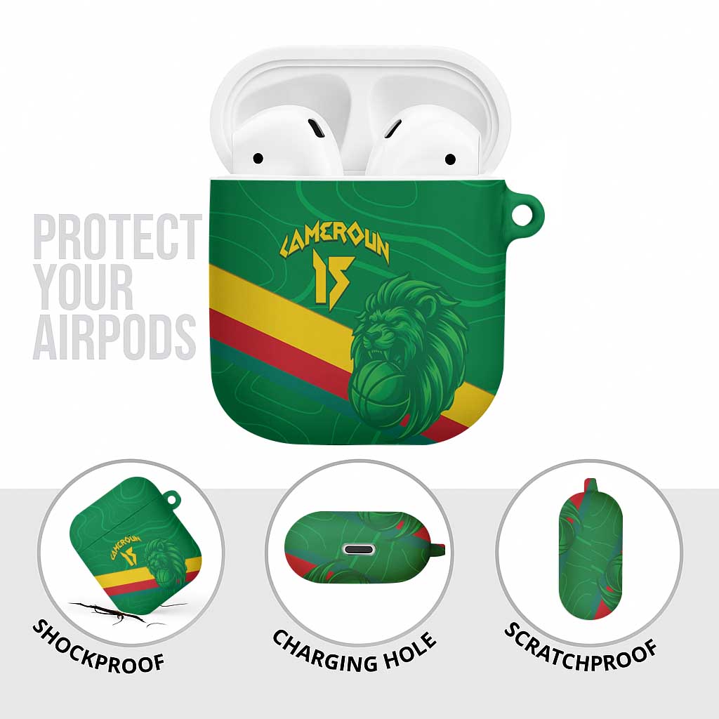 Custom Cameroon Basketball AirPods Case Go Champions Indomitable Lions - Wonder Print Shop