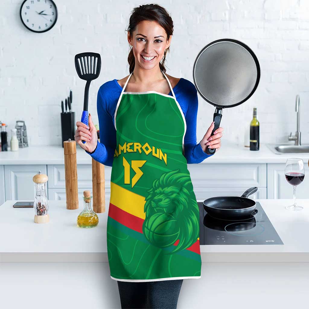 Custom Cameroon Basketball Apron Go Champions Indomitable Lions - Wonder Print Shop