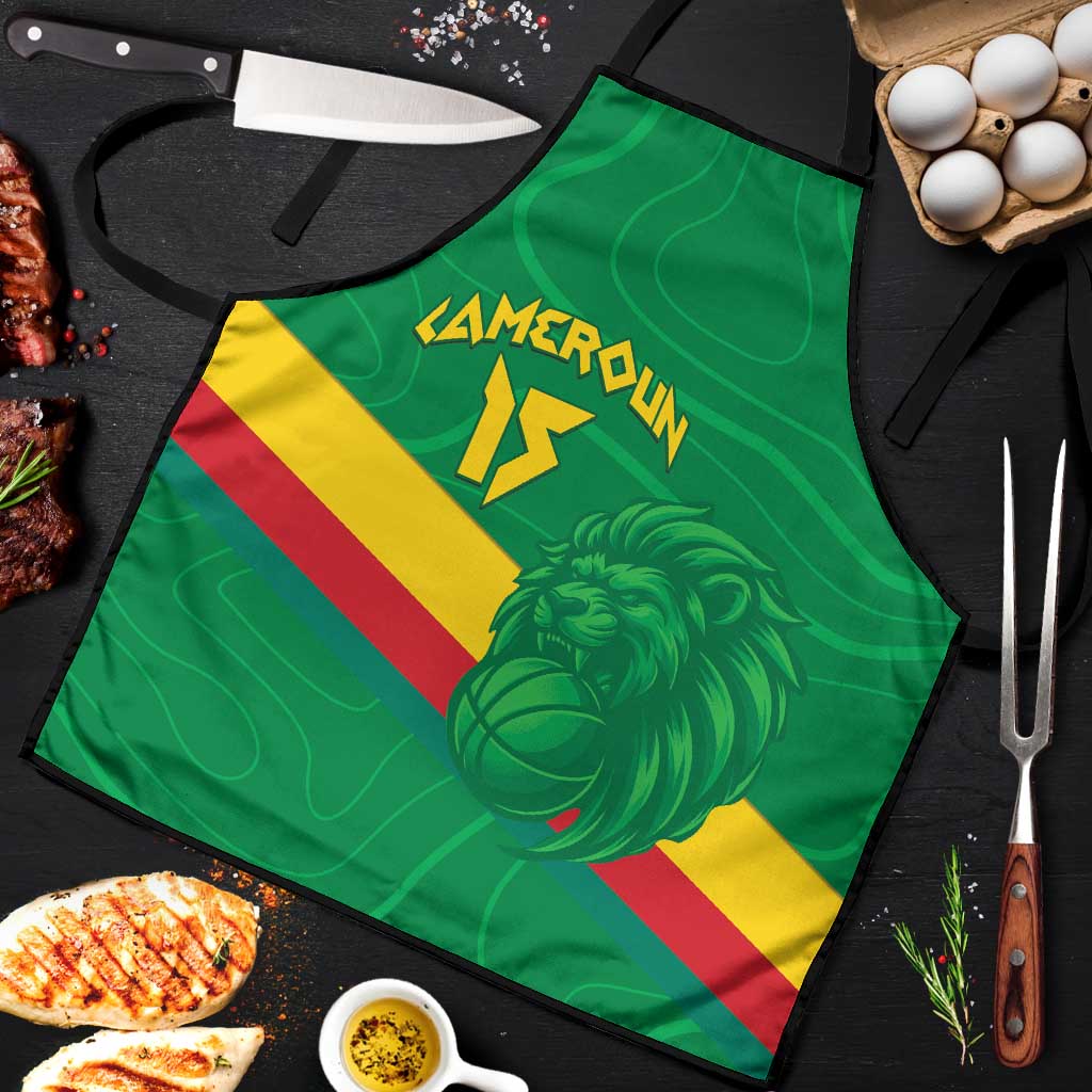 Custom Cameroon Basketball Apron Go Champions Indomitable Lions - Wonder Print Shop