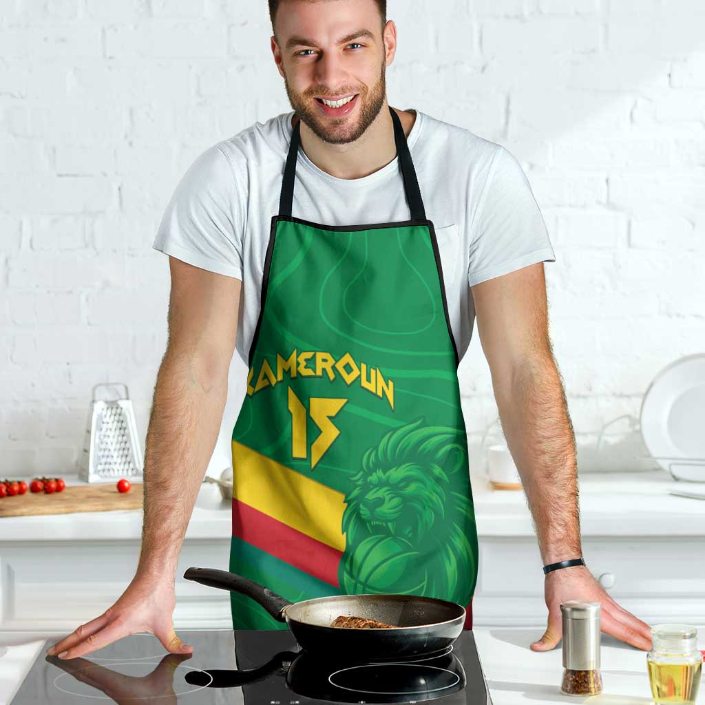 Custom Cameroon Basketball Apron Go Champions Indomitable Lions - Wonder Print Shop