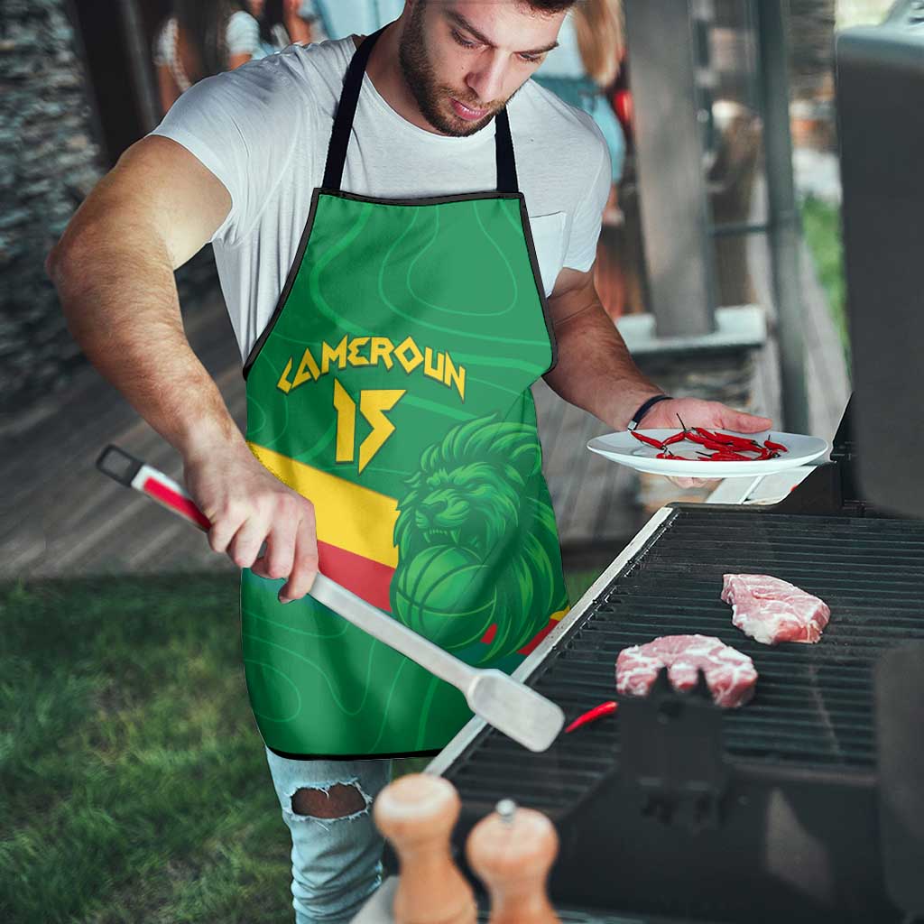 Custom Cameroon Basketball Apron Go Champions Indomitable Lions - Wonder Print Shop