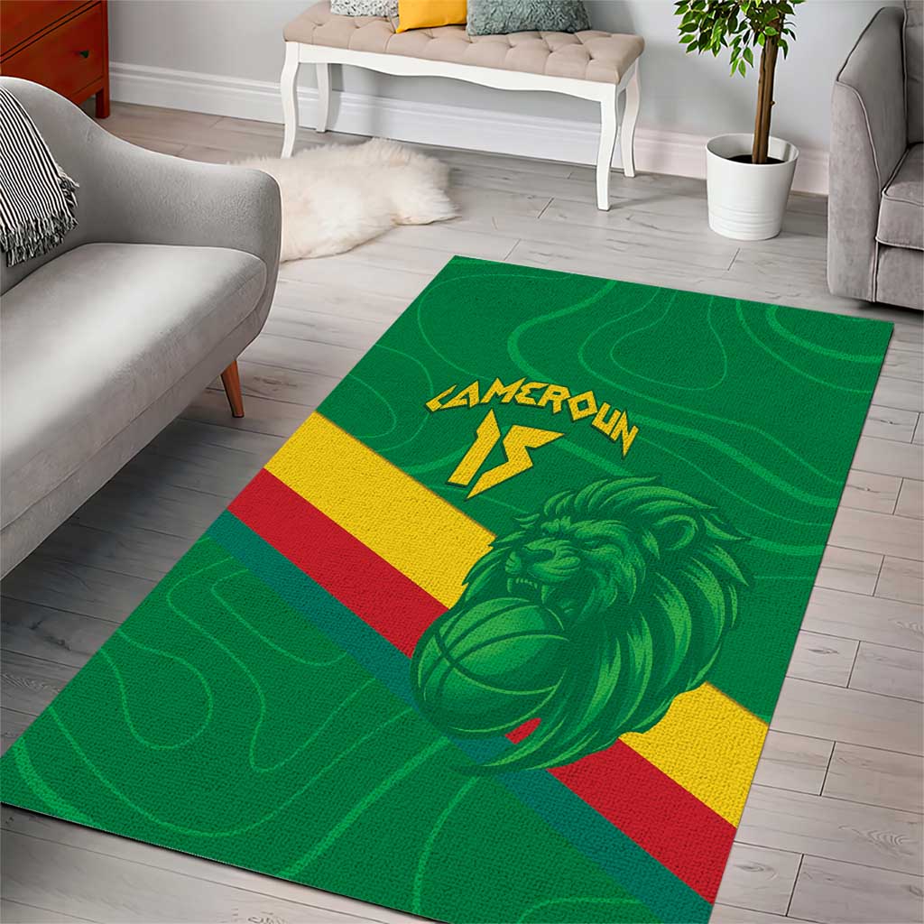 Custom Cameroon Basketball Area Rug Go Champions Indomitable Lions - Wonder Print Shop