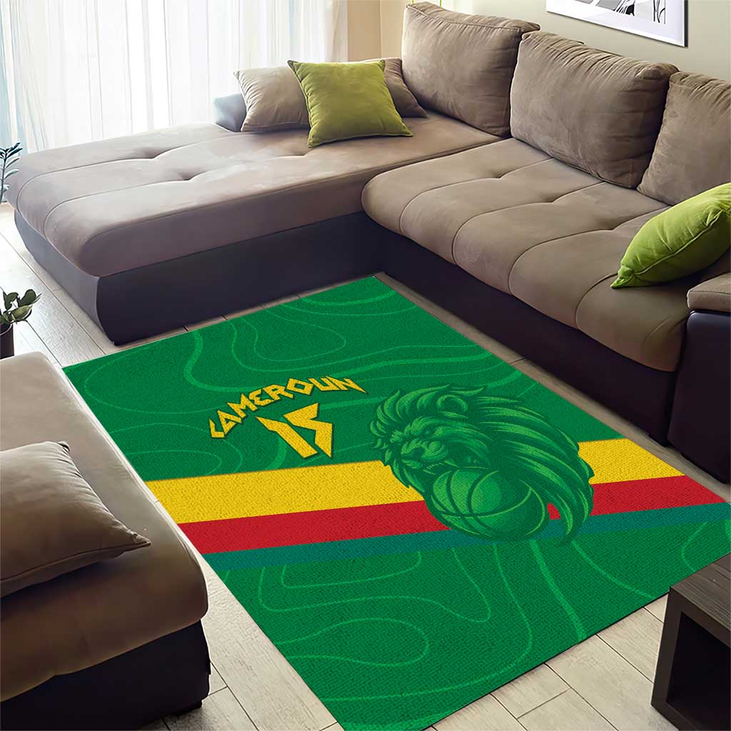 Custom Cameroon Basketball Area Rug Go Champions Indomitable Lions - Wonder Print Shop