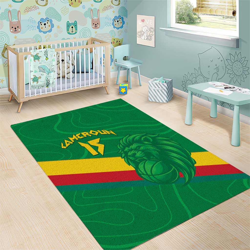 Custom Cameroon Basketball Area Rug Go Champions Indomitable Lions - Wonder Print Shop