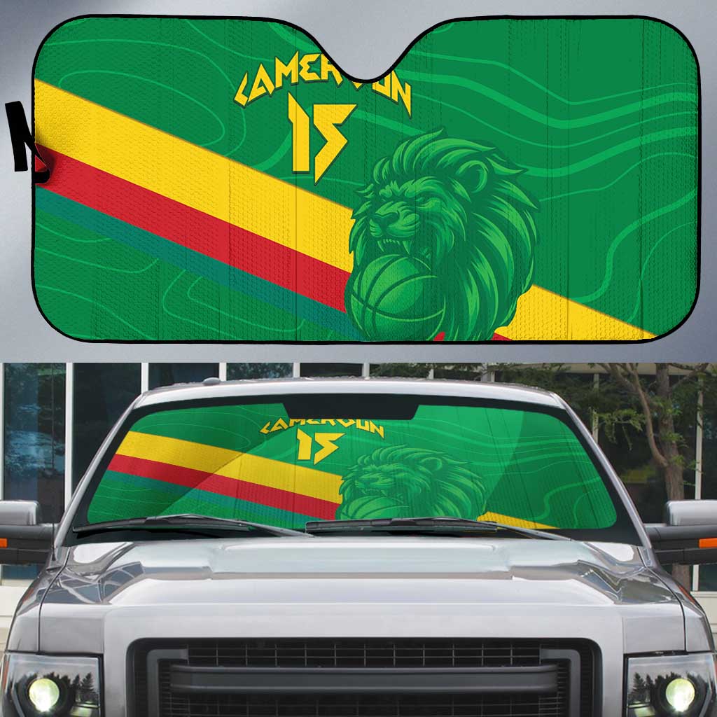 Custom Cameroon Basketball Auto Sun Shade Go Champions Indomitable Lions - Wonder Print Shop