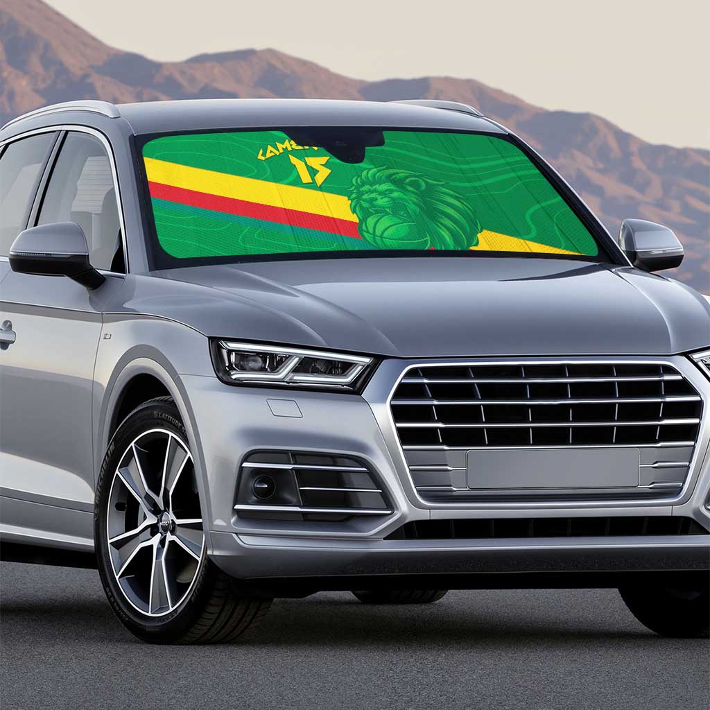 Custom Cameroon Basketball Auto Sun Shade Go Champions Indomitable Lions - Wonder Print Shop