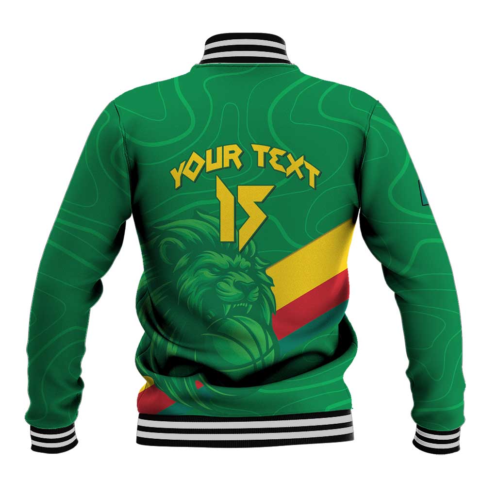 Custom Cameroon Basketball Baseball Jacket Go Champions Indomitable Lions - Wonder Print Shop