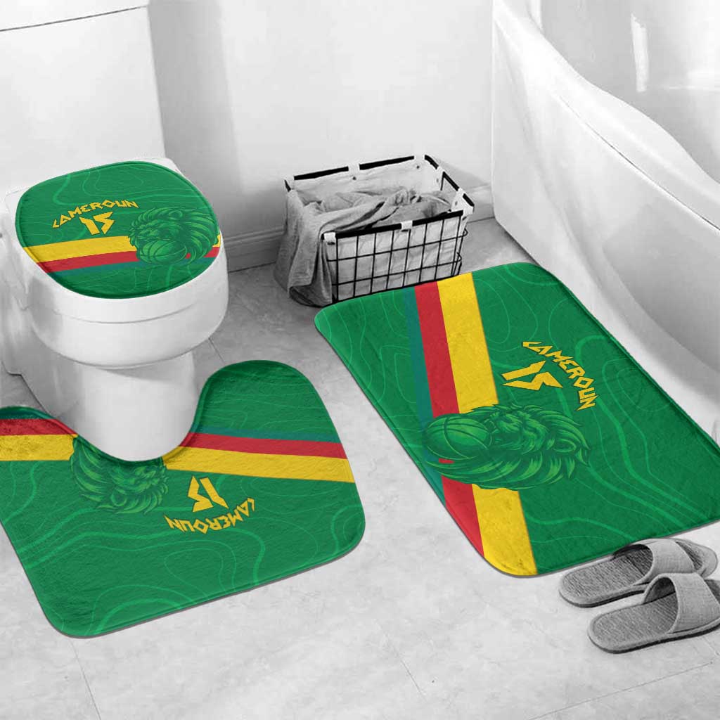 Custom Cameroon Basketball Bathroom Set Go Champions Indomitable Lions - Wonder Print Shop