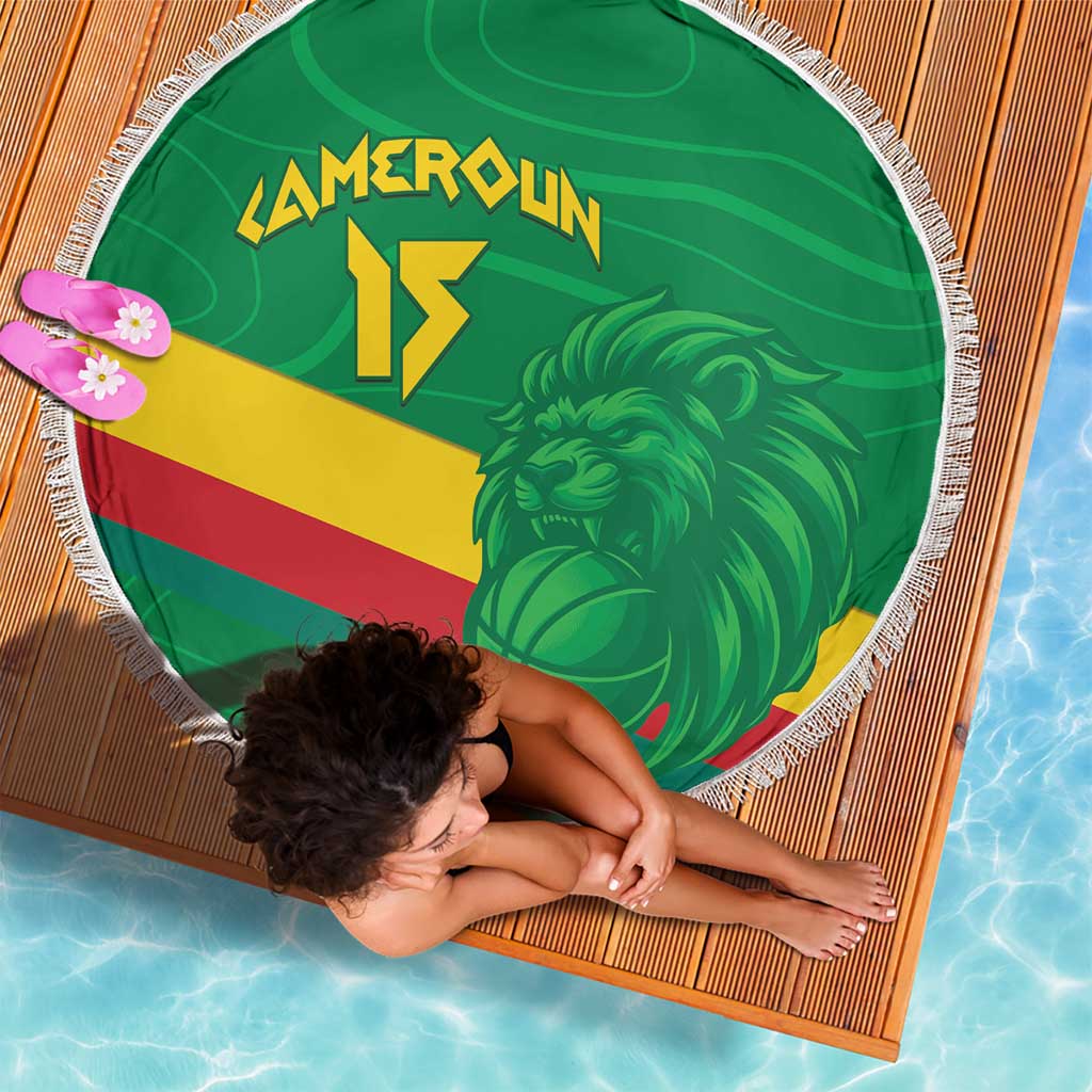 Custom Cameroon Basketball Beach Blanket Go Champions Indomitable Lions - Wonder Print Shop