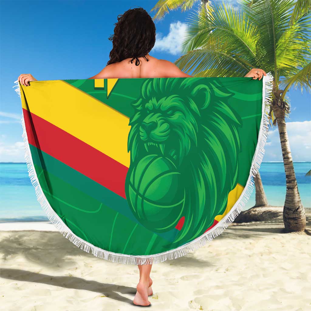 Custom Cameroon Basketball Beach Blanket Go Champions Indomitable Lions - Wonder Print Shop