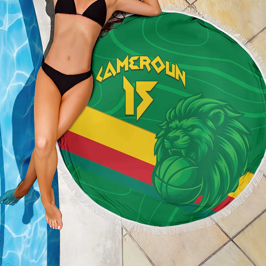 Custom Cameroon Basketball Beach Blanket Go Champions Indomitable Lions - Wonder Print Shop
