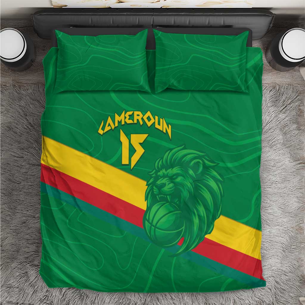 Custom Cameroon Basketball Bedding Set Go Champions Indomitable Lions - Wonder Print Shop