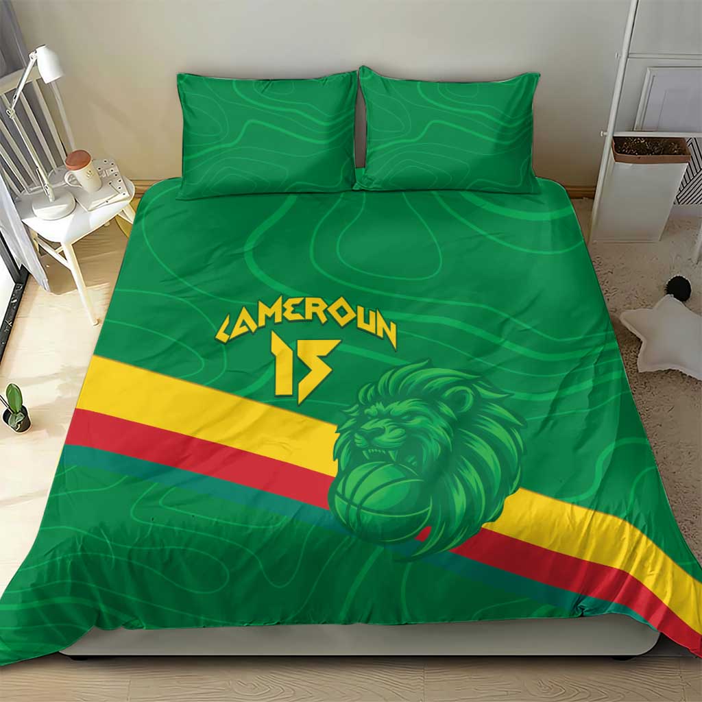 Custom Cameroon Basketball Bedding Set Go Champions Indomitable Lions - Wonder Print Shop