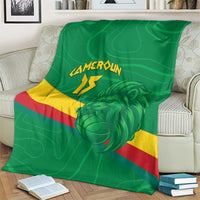 Custom Cameroon Basketball Blanket Go Champions Indomitable Lions - Wonder Print Shop