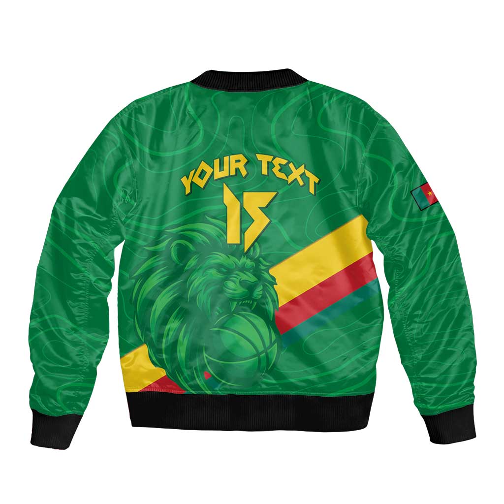 Custom Cameroon Basketball Bomber Jacket Go Champions Indomitable Lions - Wonder Print Shop