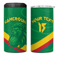 Custom Cameroon Basketball 4 in 1 Can Cooler Tumbler Go Champions Indomitable Lions - Wonder Print Shop