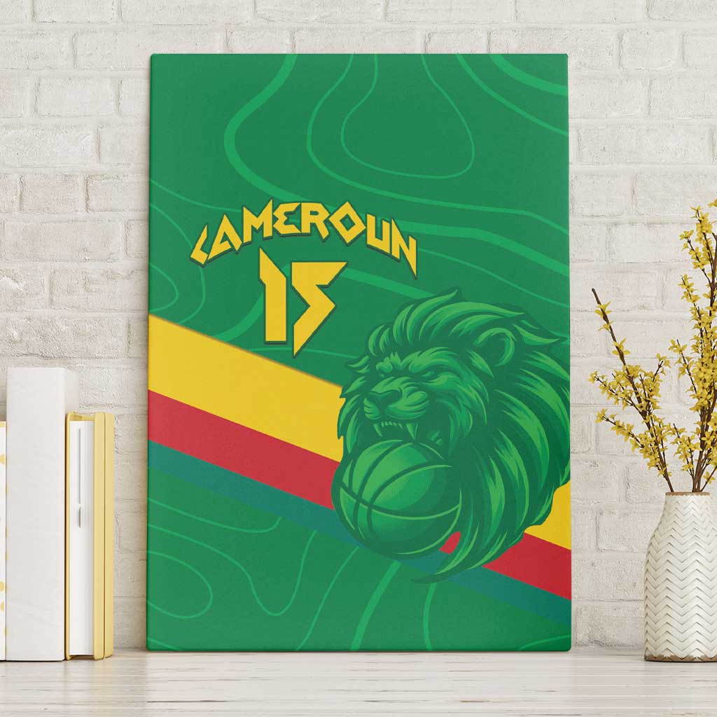 Custom Cameroon Basketball Canvas Wall Art Go Champions Indomitable Lions - Wonder Print Shop