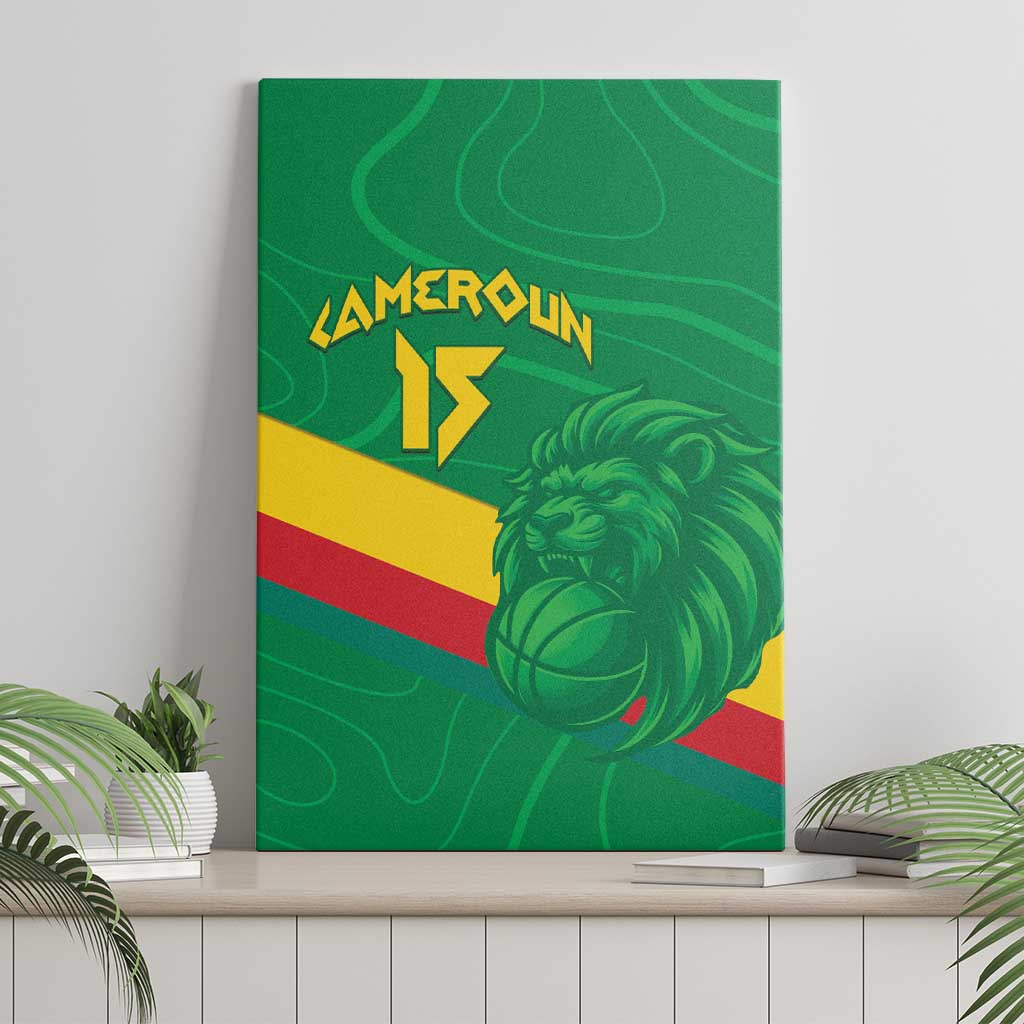 Custom Cameroon Basketball Canvas Wall Art Go Champions Indomitable Lions - Wonder Print Shop