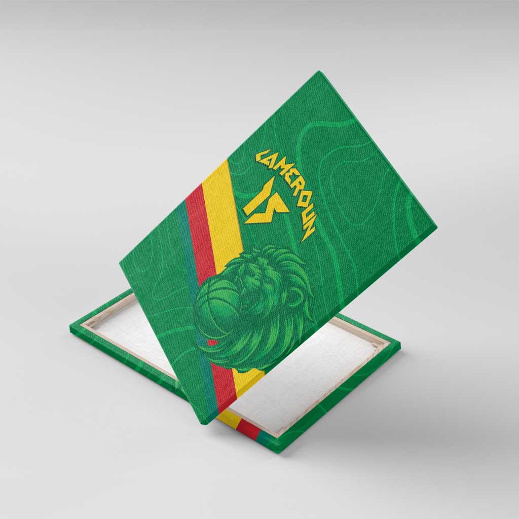 Custom Cameroon Basketball Canvas Wall Art Go Champions Indomitable Lions - Wonder Print Shop