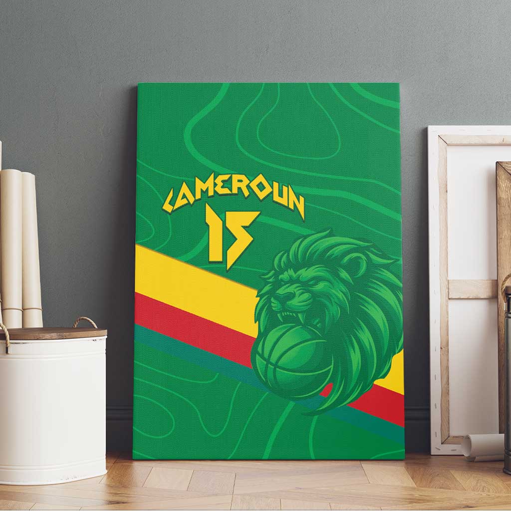 Custom Cameroon Basketball Canvas Wall Art Go Champions Indomitable Lions - Wonder Print Shop