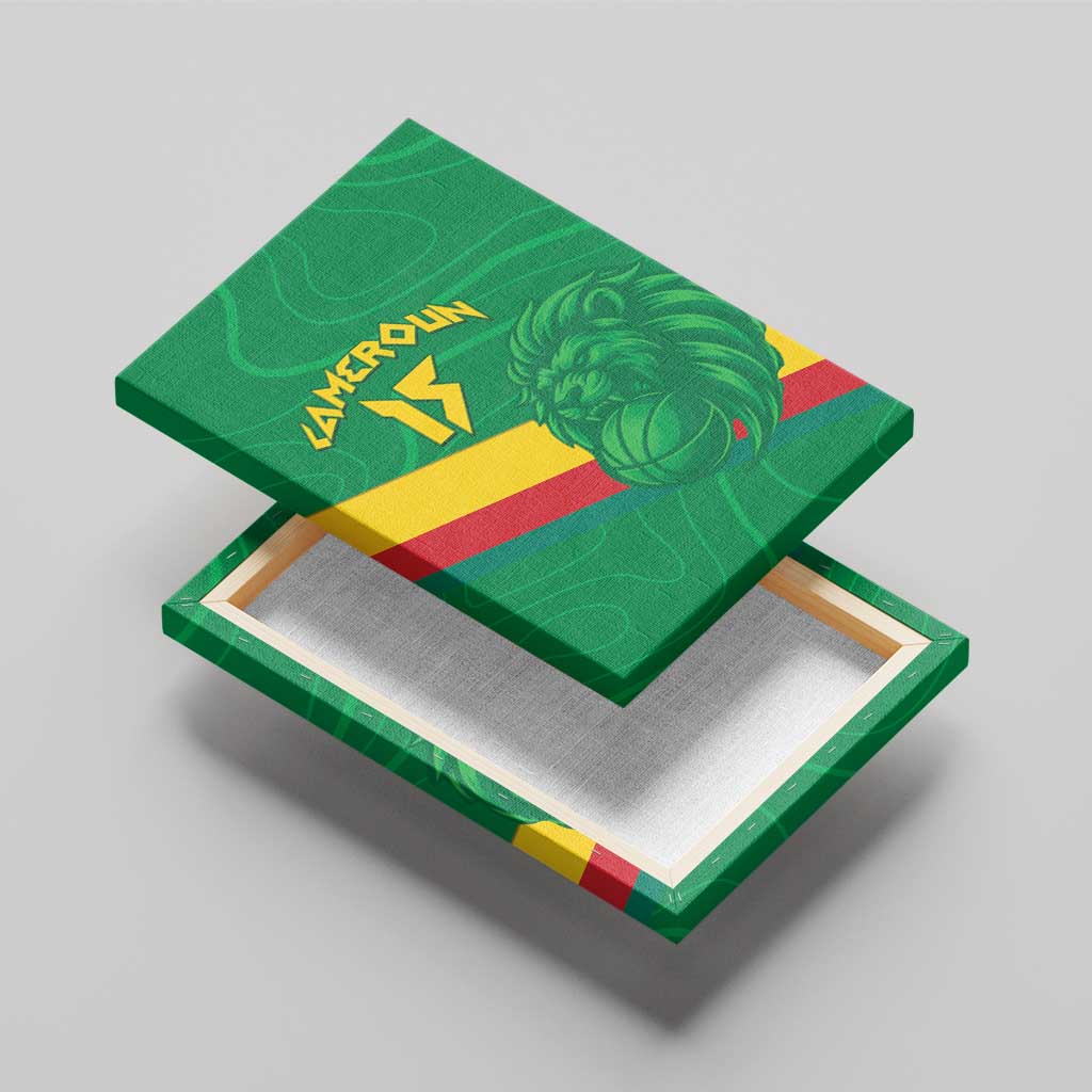 Custom Cameroon Basketball Canvas Wall Art Go Champions Indomitable Lions - Wonder Print Shop