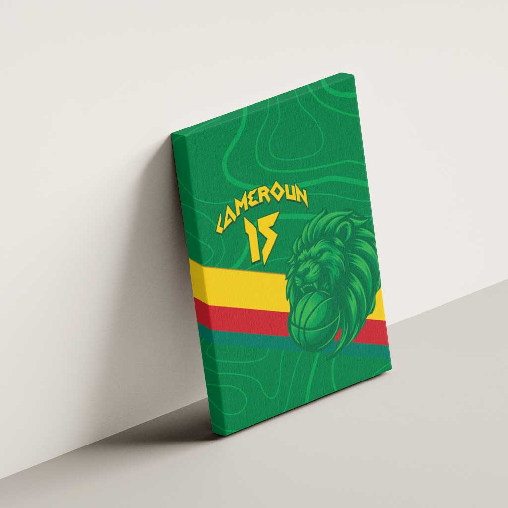 Custom Cameroon Basketball Canvas Wall Art Go Champions Indomitable Lions - Wonder Print Shop