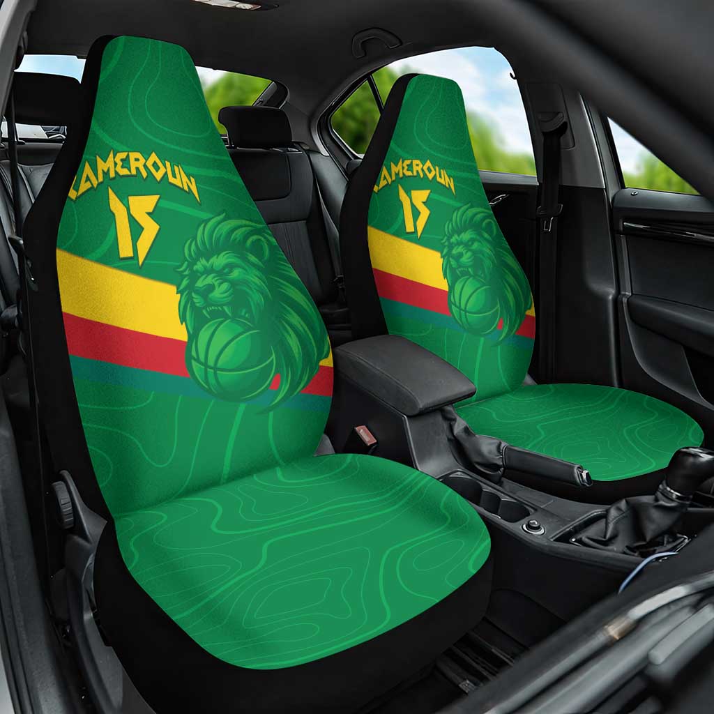 Custom Cameroon Basketball Car Seat Cover Go Champions Indomitable Lions - Wonder Print Shop