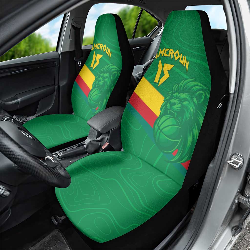 Custom Cameroon Basketball Car Seat Cover Go Champions Indomitable Lions - Wonder Print Shop
