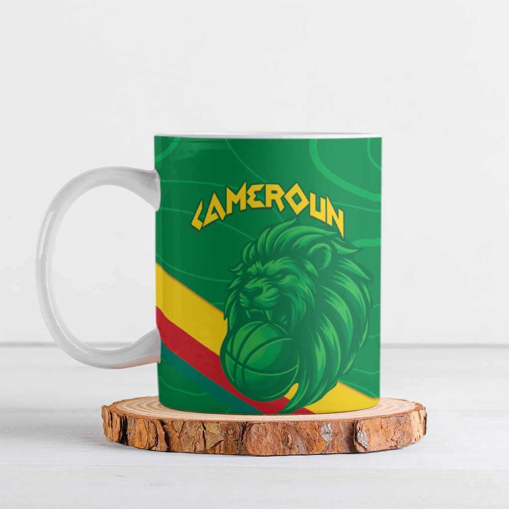Custom Cameroon Basketball Ceramic Mug Go Champions Indomitable Lions - Wonder Print Shop