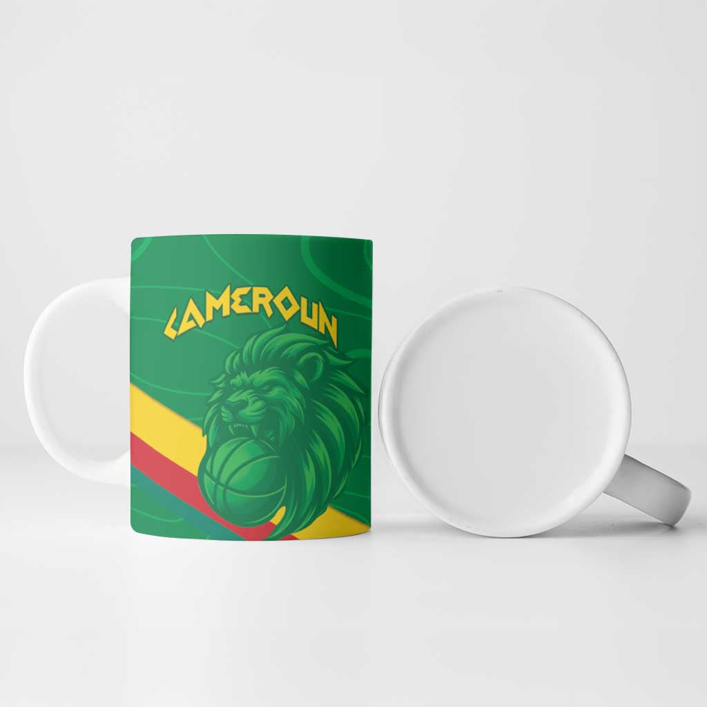 Custom Cameroon Basketball Ceramic Mug Go Champions Indomitable Lions - Wonder Print Shop