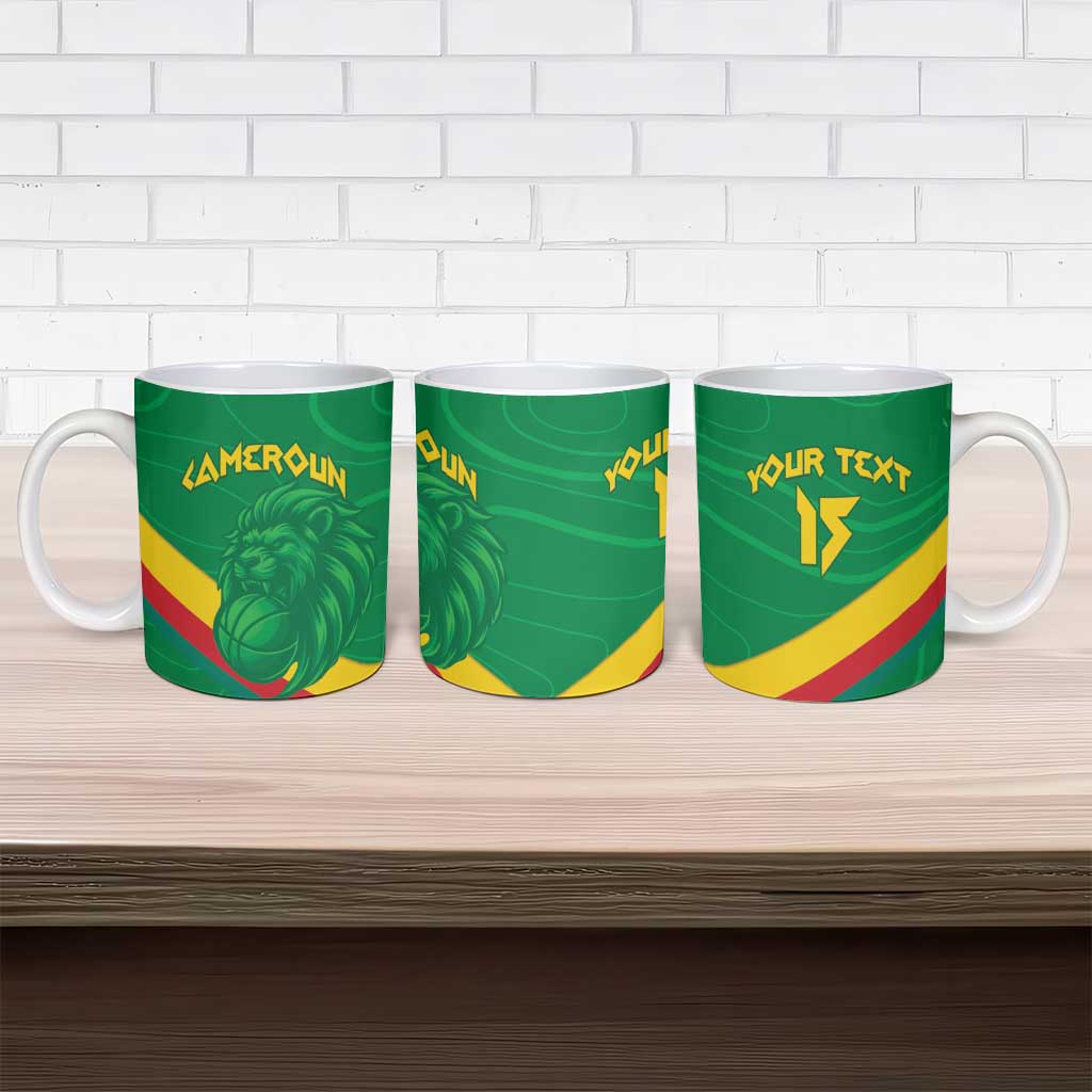 Custom Cameroon Basketball Ceramic Mug Go Champions Indomitable Lions - Wonder Print Shop