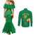 Custom Cameroon Basketball Couples Matching Mermaid Dress and Long Sleeve Button Shirt Go Champions Indomitable Lions - Wonder Print Shop