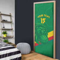 Custom Cameroon Basketball Door Cover Go Champions Indomitable Lions - Wonder Print Shop
