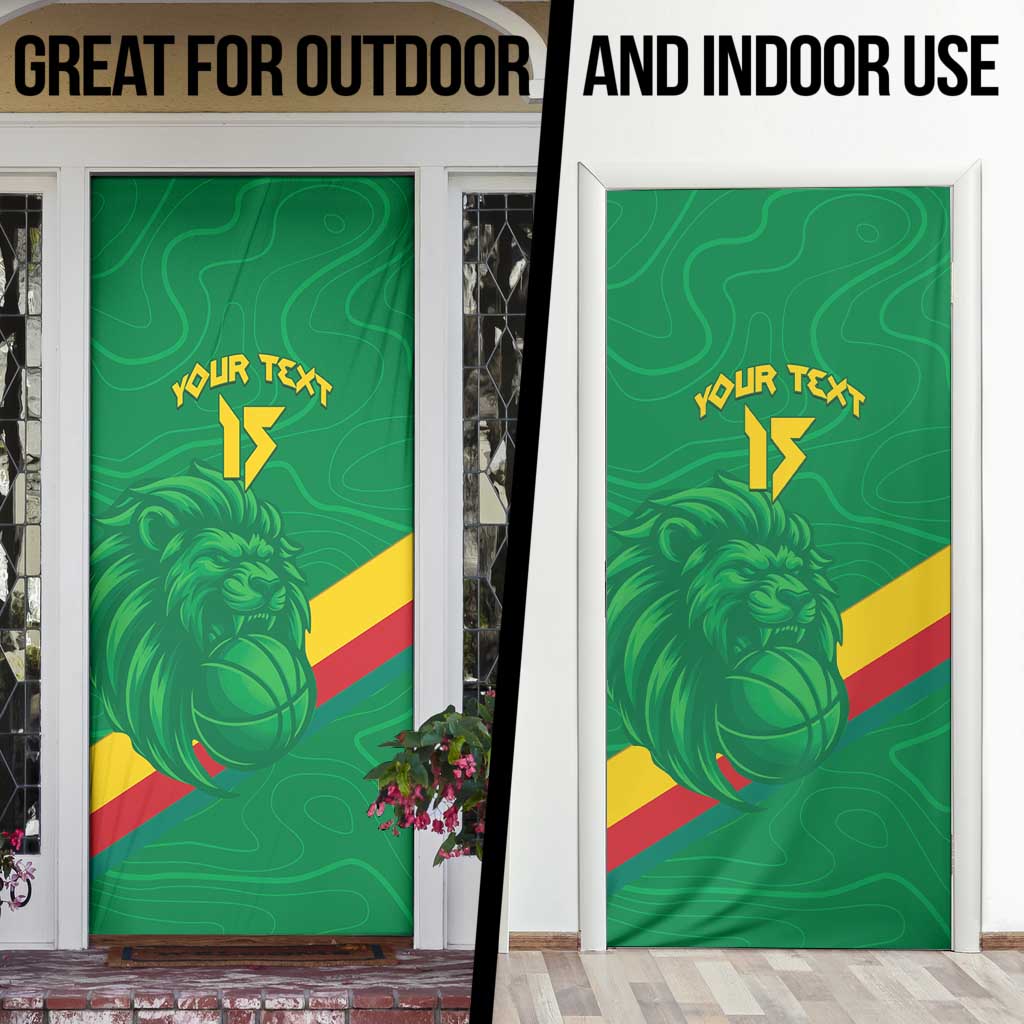 Custom Cameroon Basketball Door Cover Go Champions Indomitable Lions - Wonder Print Shop