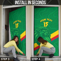 Custom Cameroon Basketball Door Cover Go Champions Indomitable Lions - Wonder Print Shop