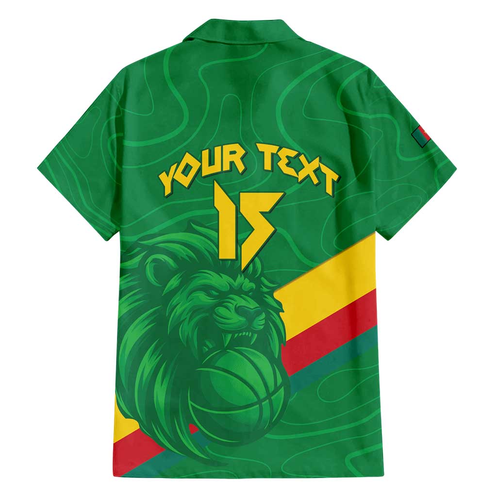 Custom Cameroon Basketball Family Matching Off Shoulder Maxi Dress and Hawaiian Shirt Go Champions Indomitable Lions - Wonder Print Shop