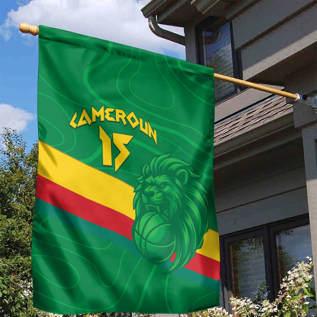 Custom Cameroon Basketball Garden Flag Go Champions Indomitable Lions - Wonder Print Shop