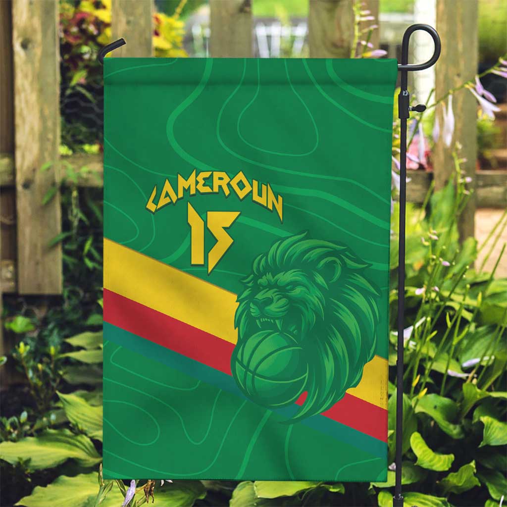 Custom Cameroon Basketball Garden Flag Go Champions Indomitable Lions - Wonder Print Shop