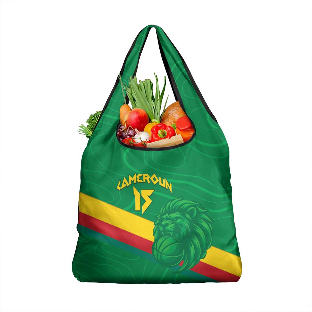 Custom Cameroon Basketball Grocery Bag Go Champions Indomitable Lions - Wonder Print Shop