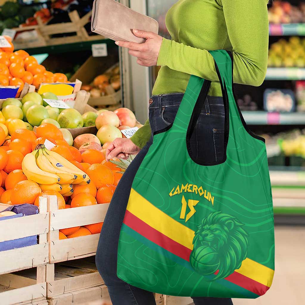 Custom Cameroon Basketball Grocery Bag Go Champions Indomitable Lions - Wonder Print Shop