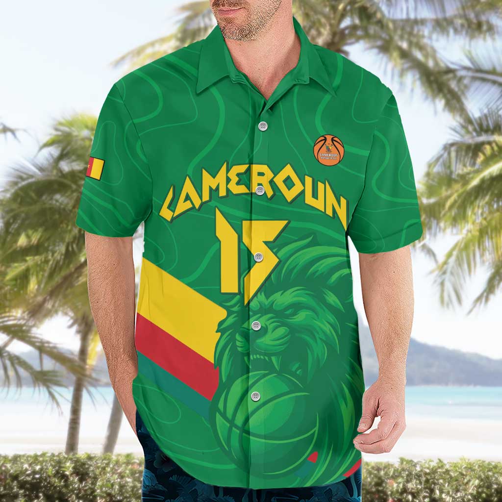 Custom Cameroon Basketball Hawaiian Shirt Go Champions Indomitable Lions - Wonder Print Shop
